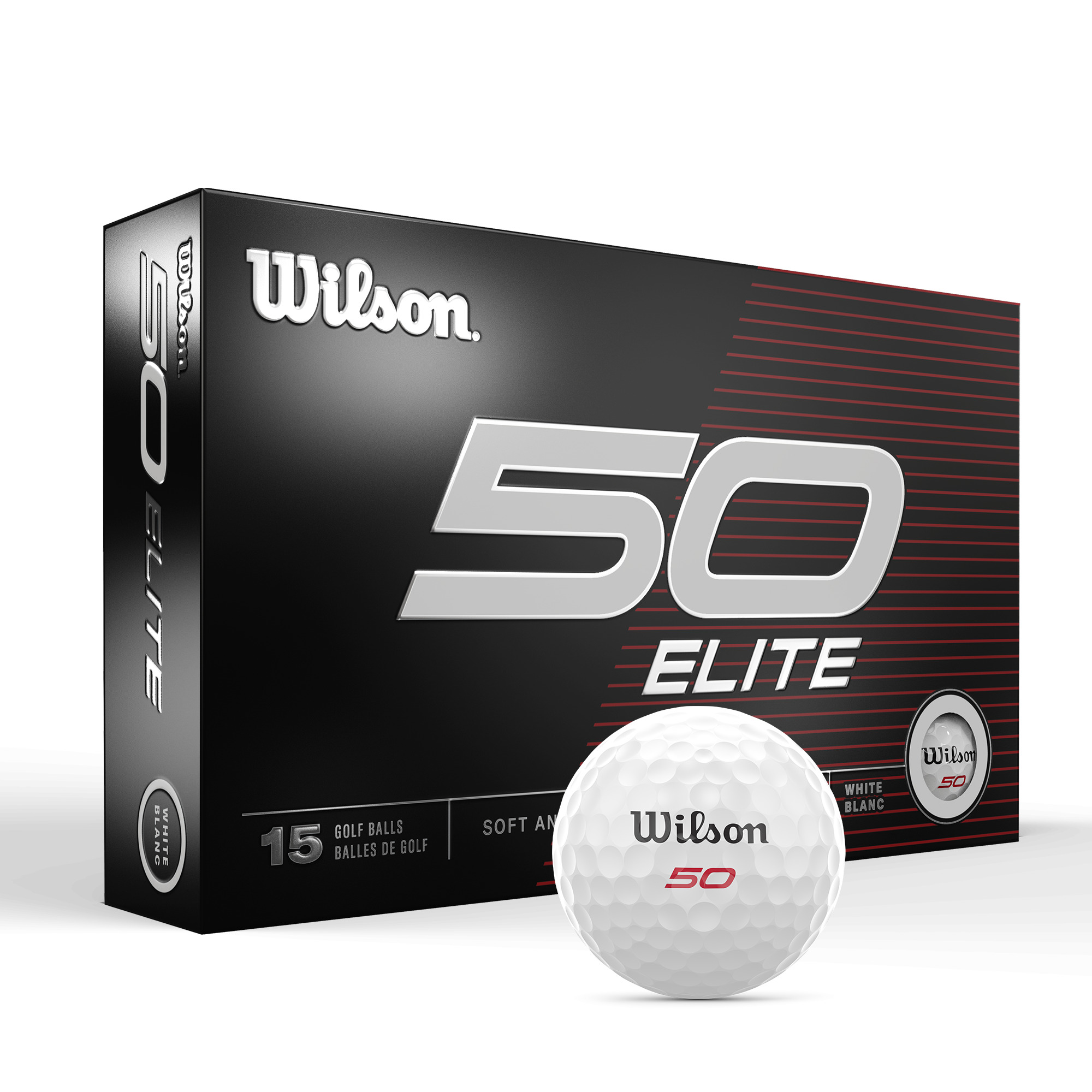 Fifty Elite Golf Balls - 15 Pack | WILSON | Golf Balls | Men's